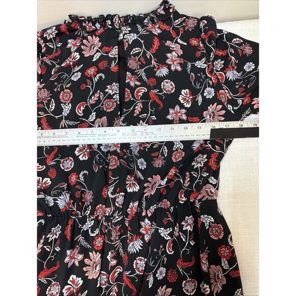 Banana Republic Botanic Floral Ruffle Neck Romanticore Keyhole Back Feminine 8 - Picture 12 of 15